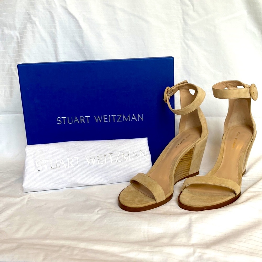 Stuart Weitzman Wedge Sandals suede, size 8.5